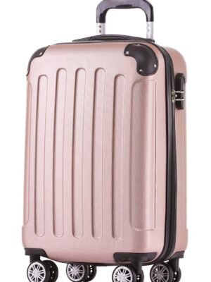 BEIBYE Hartschalen Koffer M 4 Rollen Rosa Gold