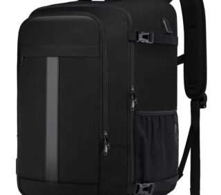 PUSLOM Handgepäck Rucksack 48L Schwarz 55x35x25 cm